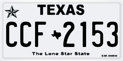 TX license plate CCF2153
