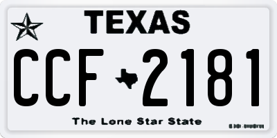 TX license plate CCF2181