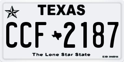 TX license plate CCF2187