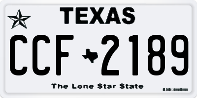 TX license plate CCF2189