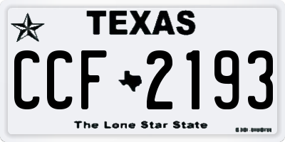 TX license plate CCF2193