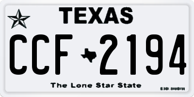 TX license plate CCF2194