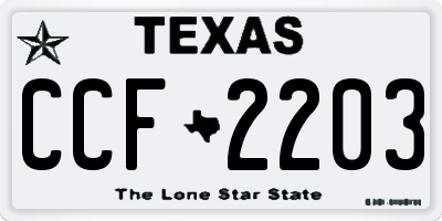TX license plate CCF2203