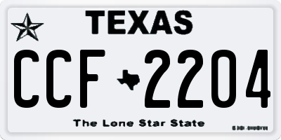 TX license plate CCF2204