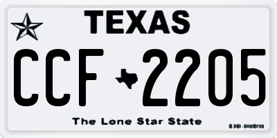 TX license plate CCF2205