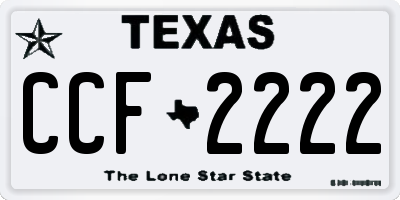 TX license plate CCF2222