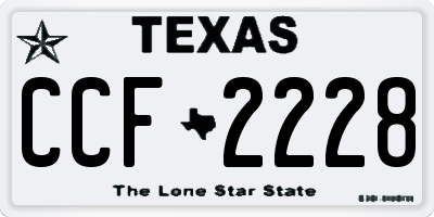 TX license plate CCF2228