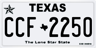 TX license plate CCF2250