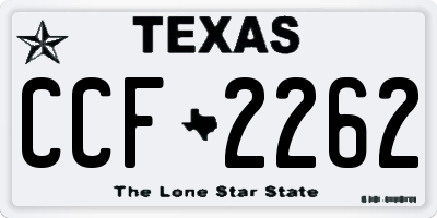 TX license plate CCF2262