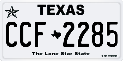 TX license plate CCF2285