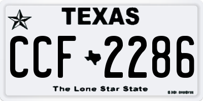 TX license plate CCF2286