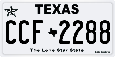 TX license plate CCF2288
