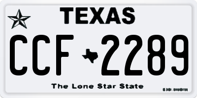 TX license plate CCF2289