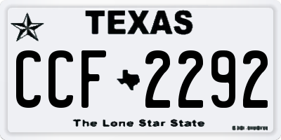 TX license plate CCF2292