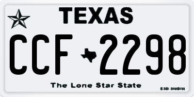 TX license plate CCF2298