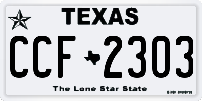 TX license plate CCF2303