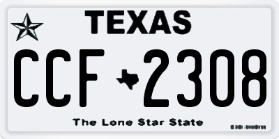 TX license plate CCF2308