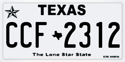 TX license plate CCF2312