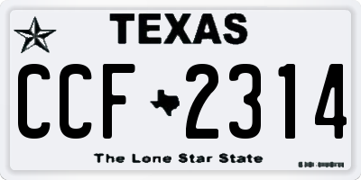 TX license plate CCF2314