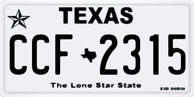 TX license plate CCF2315