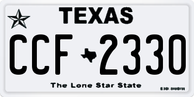 TX license plate CCF2330