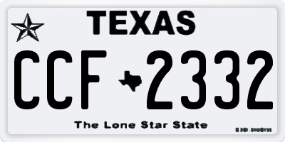 TX license plate CCF2332