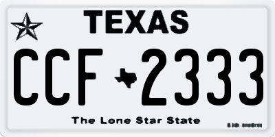 TX license plate CCF2333