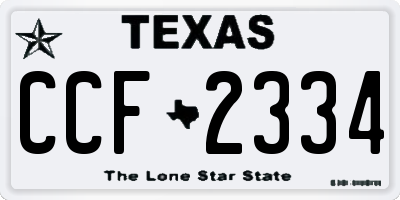 TX license plate CCF2334