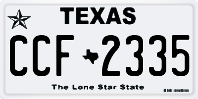 TX license plate CCF2335