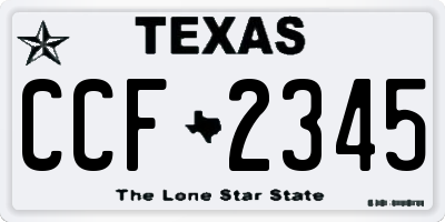 TX license plate CCF2345