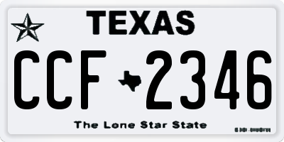 TX license plate CCF2346
