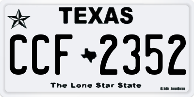 TX license plate CCF2352