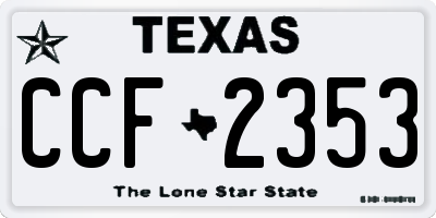 TX license plate CCF2353