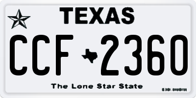 TX license plate CCF2360