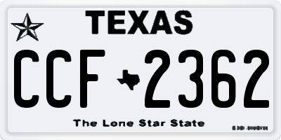 TX license plate CCF2362