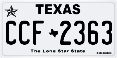 TX license plate CCF2363