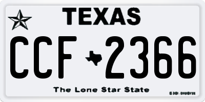 TX license plate CCF2366