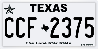 TX license plate CCF2375