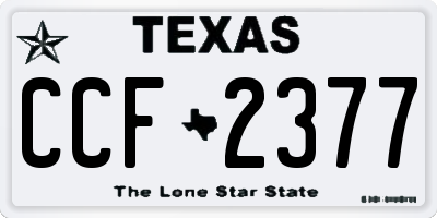 TX license plate CCF2377