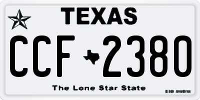 TX license plate CCF2380