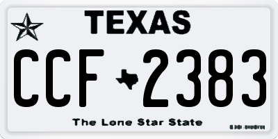TX license plate CCF2383