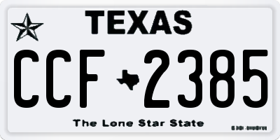 TX license plate CCF2385