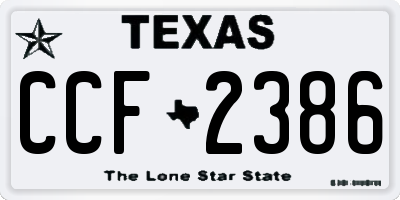 TX license plate CCF2386