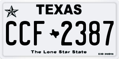 TX license plate CCF2387