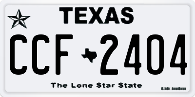 TX license plate CCF2404