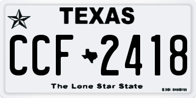 TX license plate CCF2418