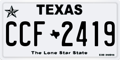 TX license plate CCF2419