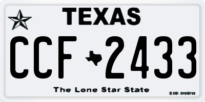 TX license plate CCF2433