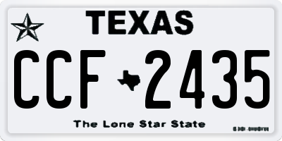 TX license plate CCF2435