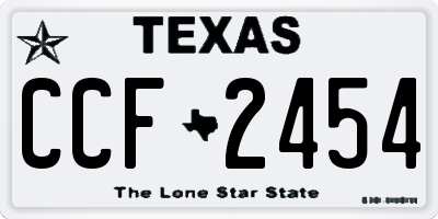 TX license plate CCF2454